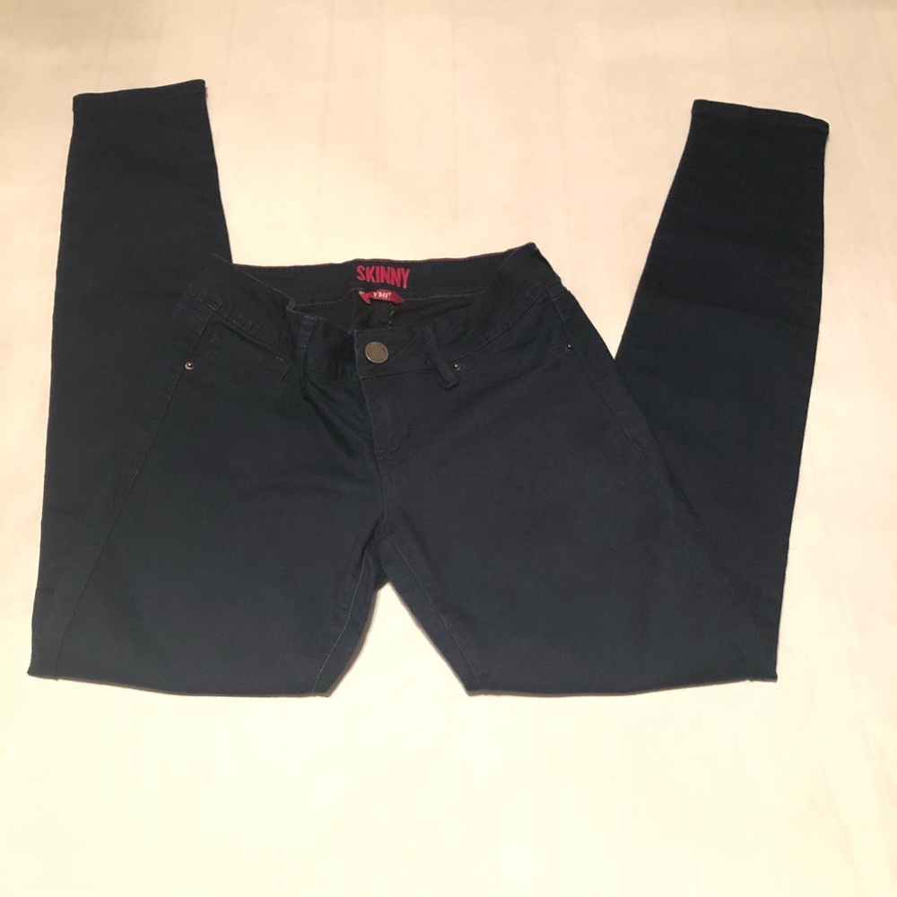 YMI Skinny Stretch Navy Blue Jeans Juniors Size 1 - Picture 2 of 5